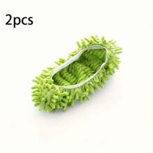 2pcs Washable & Reusable Super Soft Microfiber Floor Cleaning Slippers, Suitable For Cleaning Bathroom, Kitchen And Bedroom, Also Good As Party Decoration Shoe Covers