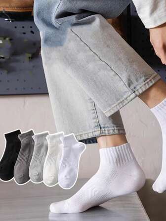 2 Pairs Men's Short Socks, Odor-Resistant Moisture-Wicking Breathable Thin Casual Boat Socks For Summer, Low Cut Ankle Socks For Students And Sports