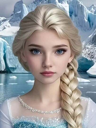 1 Synthetic Heat-Resistant Long Straight Wig, Wig, Inch Long, Princess, Made Of Fiber, Suitable For Daily Use, Natural And Realistic Wig, White Princess Hair,(Two Random Options)