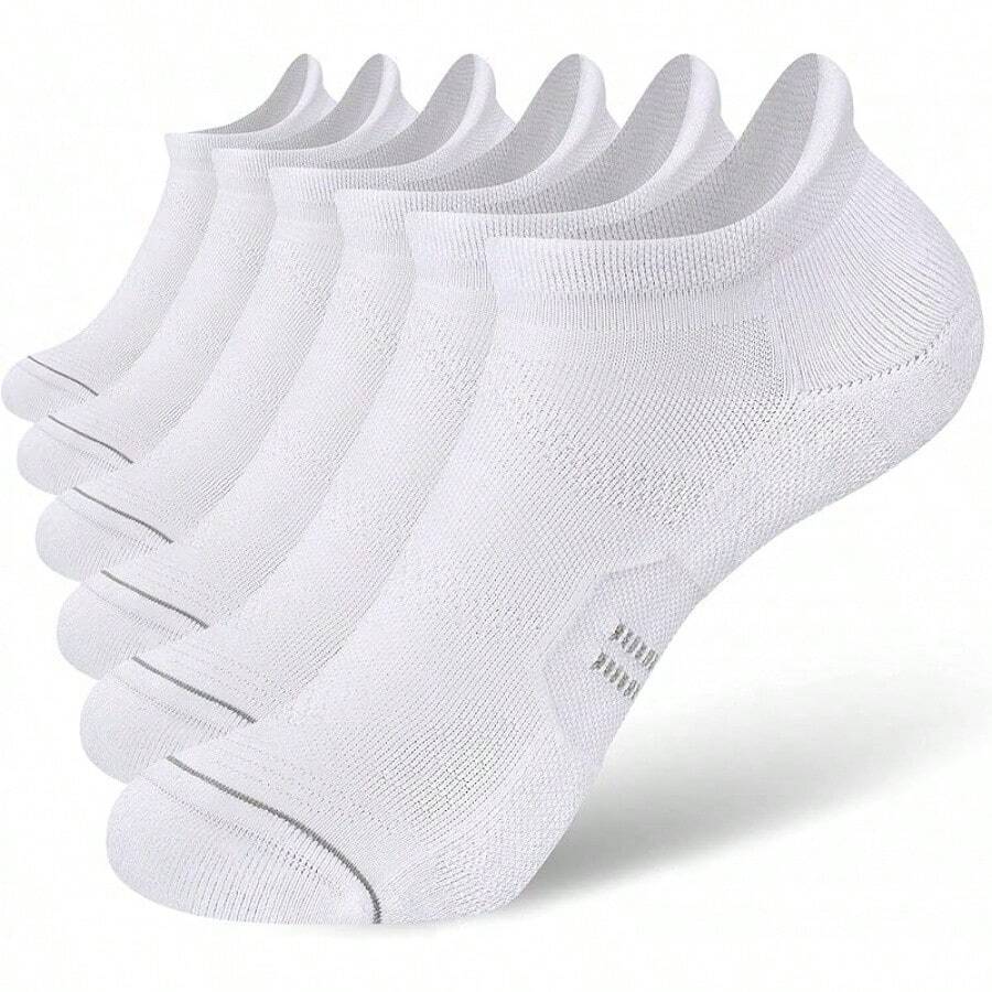 6 Pack Women's Ankle Running Socks Cushioned Low Cut Tab Athletic Socks Popular Comfortable - 白色 - 查看 1