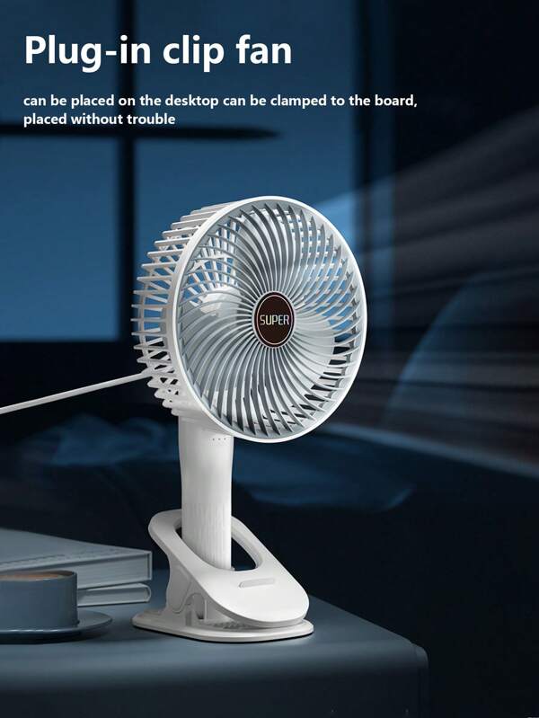 USB betriebener Ventilator - leise, starker Luftstrom, tragbares Design, ohne Einstellung, kann senkrecht/hängend/geklemmt/in der Hand gehalten werden, konstanter Luftstrom, geeignet für Schreibtische, Ventilator ohne Schalter