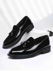 Men's Business Oxfords, Breathable Casual Soft Sole Dress Shoes, Black Loafers For Formal Occasions, Weddings