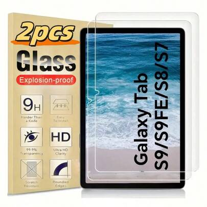 2pcs Tempered Glass Screen Protector, Compatible With Galaxy Tab A7 / Galaxy Tab A-T510/T515 / Galaxy Tab S6 / Galaxy Tab S7 Plus / Galaxy Tab S8 / Galaxy Tab S9 / Galaxy Tab S6 / Galaxy Tab A9 Plus / Galaxy Tab S8 Ultra / Galaxy Tab S10 Tablet Series, Easy To Install, High Definition And Transparent Screen Protection Essentials, Applicable To Daily Shield, Office, Home Daily Shield Office Home Pad Screen Protector Pad Accessories Waterproof Shockproof Anti-Fall Scratch Resistant