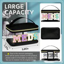 Fashion Transparent PVC Makeup Bag, 7 Colors Available, MEDS Makeup Bag - With Handle Transparent PVC Travel Medicine Storage Bag, Waterproof Nylon Zipper Toiletry Bag, Medicine Storage Bag, Suitable For Patients And Nurses Use