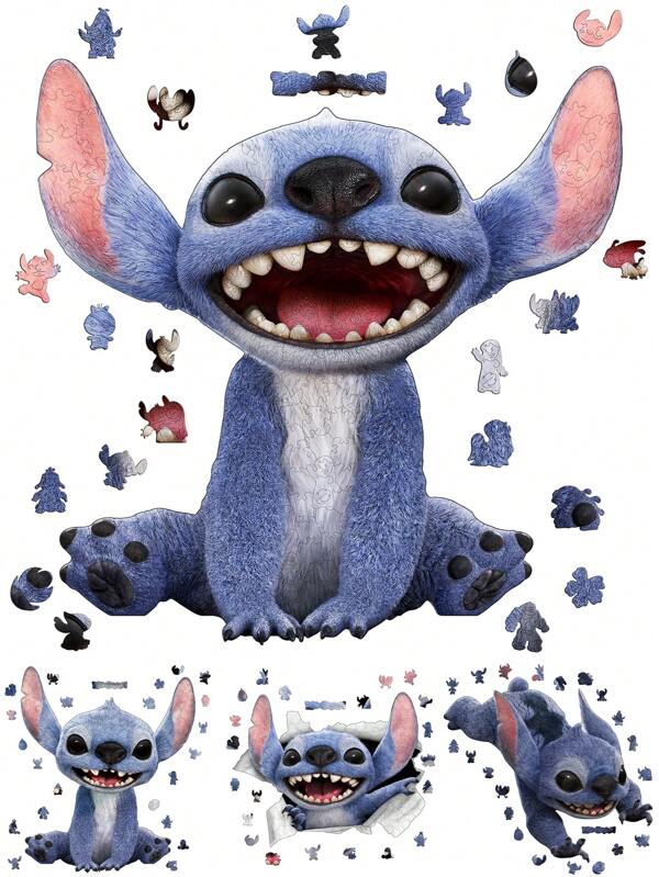Disney Disney 1pc Stitch Asymmetrical Wooden Puzzle Birthday Gift Educational Toy Exercise Brain Jigsaw Puzzle Home Decoration For Adults And Children Unique Christmas Gift