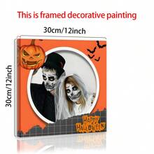 1pc Customized Halloween Photos, Upload Photos And Text For Customization, Personalized Wall Art, Perfect Gift For Birthday, Wedding, Anniversary, Birthday Classic Style, Suitable For The Decoration Of Living Rooms, Bedrooms And Corridors, It Is An Ideal Home Decoration And A Frame Is Optional, Memorable Keepsake, Home Room Decor Gifts