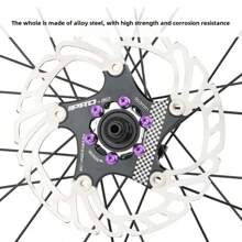 12 piezas Pernos de rotor de disco de bicicleta de montaña de colores, tornillos de rotor de freno de disco de acero de aleación, conjunto de tornillos T25 para pastillas de freno de disco