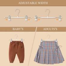 Kit 10 Premium Chrome Metal Clip Hangers For Skirts, Pants, Bermudas, Dresses Wholesale - 彩色 - 查看 4