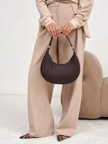 Crescent Shoulder Bag Clutch Bag Handbags, Tote Bags, Commuter And Leisure Bags - 酒紅色 - 查看 5