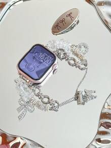 Bohemian DIY Dopamin Urlaubsstil Armband kompatibel mit Bändern 38mm 40mm 41mm 42mm 44mm 45mm 46mm 49mm für Frauen, handgefertigter modischer Uhrenarmband-Ersatz für Series SE 10 9 8 7 6 5 4 3 2 1