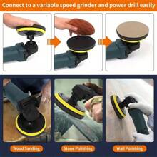 4 Inch Hook And Loop Pad - M10 Thread, Suitable For Cordless Drill/Angle Grinder - Electric Grinder Hook And Loop Disc, Buffing Pad, Self-Adhesive Plate, Angle Grinder Grinding Disc, Electric Drill Grinding Disc, Sandpaper (P60/P120/P240/P230/P600) Applicable For - Wood, Metal And Auto Polishing