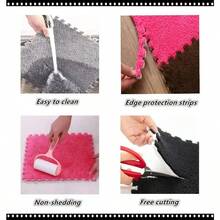 24pc Inspired Interlocking Carpet Pads, Easy To Clean, Square Pattern, Non-Slip EVA Backing, Protective Floor Tiles, Exercise Mat, For Bedroom, Living Room, Game Room, Rental Transformation, And Balconyn. - 彩色 - 查看 8