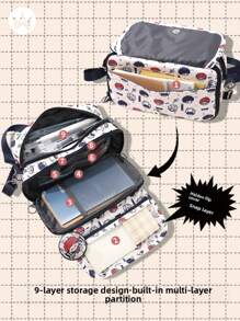1pc Large Capacity Pencil Case Multi-Slot Pencil Pouch Durable Pencil Box Portable Office Pen Bag With Zipper,School Supplies,Back To School