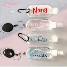 1PC Custom 50ml Personalized Sanitizer Bottle(Hook Color Random),Custom Empty Bottle,Travel Liquid Keychain Keyring,Personal Dispenser For Alcohol Antibacterial Gel,Personalized Party Favors Gift - 50ml - View 2