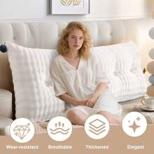 Reading Pillow Back Cushion Foam Sofa Cushion, Reading Pillow For Bed, Backrest Cushion With Armrests Neck Roll Back Support For Adults For Comfortable Sitting In Bed & Sofa - Màu be - Xem 6