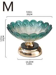 1 pieza Frutero de vidrio de lujo y colorido, gran cesta de frutas para la encimera de la cocina, cuencos de vidrio decorativos para servir frutas, postres, pasteles, dulces y snacks