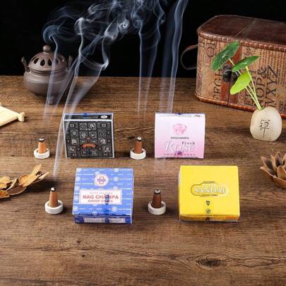 1 Schachtel Satya Räucherkegel, genießen Sie den Duft indischer Räucherkegel - Sandelholz, Rose, weißer Salbei, Lavendel, Vanille und mehr - perfekt für Yoga, Meditation und Wohndekoration, Räucherkegel-Zubehör (Brenndauer ca. 20-40 Minuten)