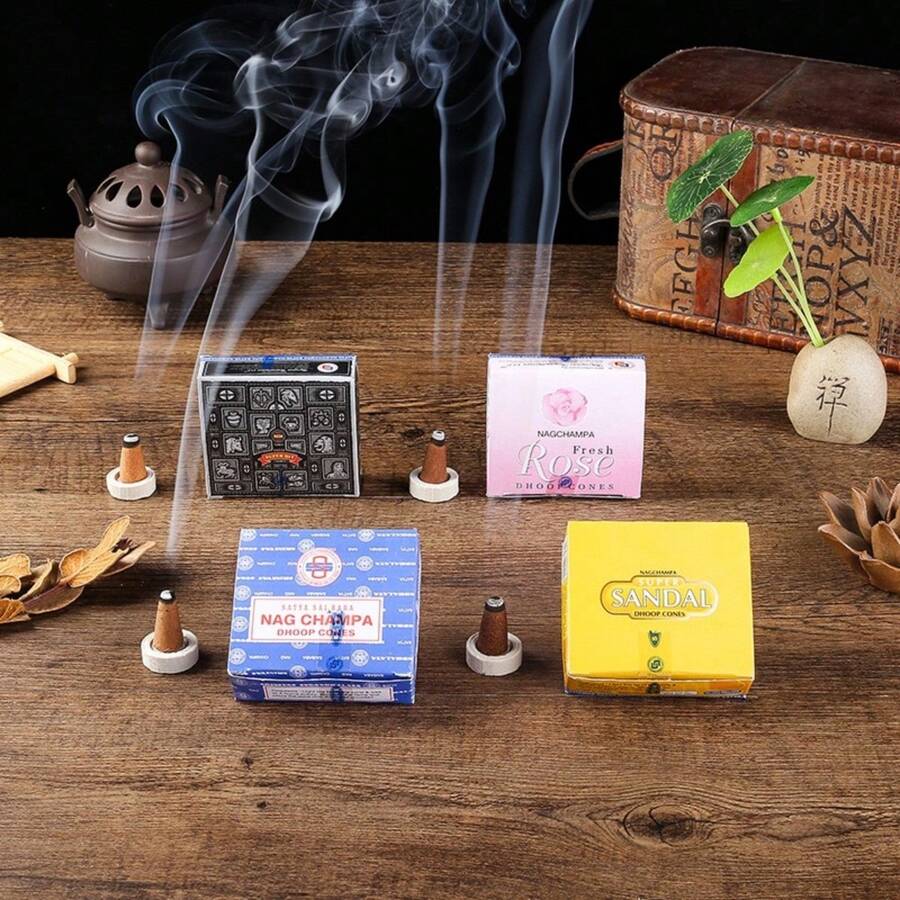 1 盒 Satya 香锥，享受印度香锥的香味 - 檀香、玫瑰、白鼠尾草、薰衣草、香草等 - 非常适合瑜伽、冥想和家居装饰、香炉配件（燃烧时间约为 20-40 分钟） - 多樣化香型 - 查看 1