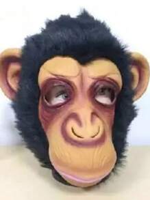 1pc Full Face Animal Monkey Mask, Gorilla Mask For Costume Party, Halloween Funny Animal Head Accessories, Rooster, Cow, Lion, Tiger, Pigeon, Mouse, Frog, Koala, Dinosaur, Parrot, Yellow Duck, Halloween Cosplay Prop, Christmas Clown Mask (Glasses Not Included)