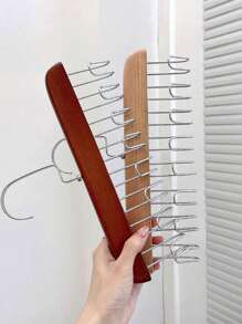 1/2 Pcs Multi-Function Detachable Hanger, Bra Organizer, Heavy Duty Wooden Non-Slip 8 Metal Hooks Closet Storage Rack, Suitable For Camisoles, Swimwear, Bra, Scarf, Tie And Belt, Seamless Drying Rack, Spring, Minimalist, Summer Tops, Pet Summer Clothes Hanger