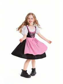 Octoberfest Costume For Girls Classic German Dirndl Dress Maid Costume For Beer Festival - Pink - View 6