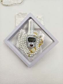 1pc Finger Ring Counter For Praying With Rhinestones, Muslim Prayer Beads & Tasbih Bracelet Set