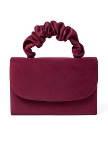 1 件高端鹿皮绒面材质手拿包，可调节腕带可手提/单肩包/斜挎，适合婚礼、派对、联欢晚会、正式晚宴