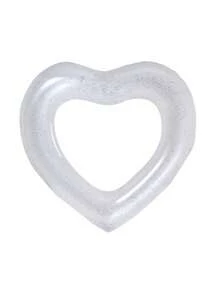 1 件心形泳池浮圈充气游泳圈心形单身女郎泳池圈闪光泳池浮圈夏季水上乐趣海滩派对玩具成人 - 彩色 - 查看 8