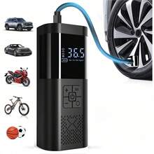 1pc Portable Digital Display Tire Inflator Pump, Wireless Electric Car Air Compressor - Black - View 3