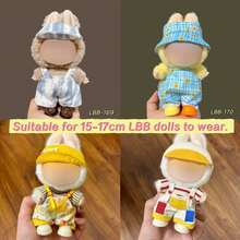[Clothing Only] New 1 Set 1st/2nd/3rd Generation 15-17cm Labubu Plush Doll Overalls Outfit, Suitable For Labubu Doll Parties & Gatherings, Compatible With Labubu Doll - Multicolor - View 2