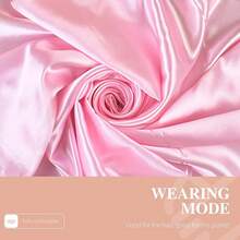 35 Inches Silk Head Scarf-Satin Hair Scarves Silk Bandana Scarf Headscarf For Women's Fashion Scarveshalloween - 純粉紅色 - 查看 6