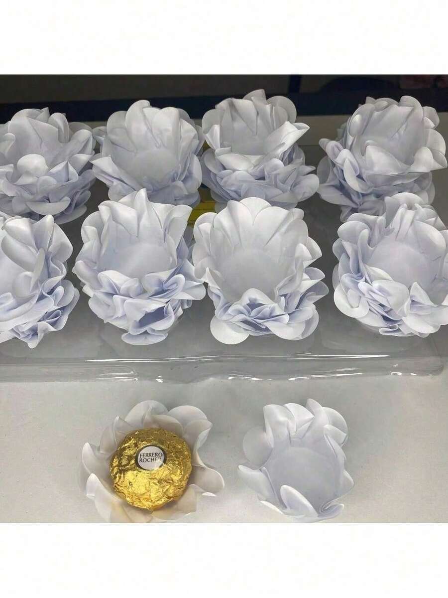 80 Cupcake Wrappers For Fine Sweets Flower Wedding Anniversary Ultrafest Lulli Style Model - White - View 1