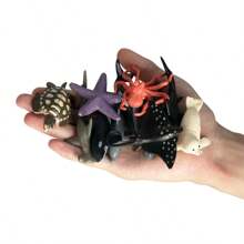 12PCS Marine Animal Image Model Toys, Killer Whales, Sharks, Blue Whales And Other Marine Animals, Marine Life Toys Doll Educational Toys, Cake Decorations, Halloween Gifts, Christmas Gifts