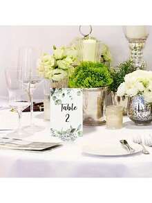 10pcs Transparent Acrylic Diamond Table Card Holders - Ideal For Wedding, Birthday And Gift Decoration, Adding A Unique Touch - Silver - View 2