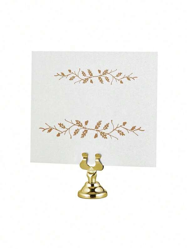 1 pièce Support de numéro de table en acier inoxydable doré, pince à cartes de fête, décoration de table, support de carte de visite, support de mémo, pince à carte de place en métal
