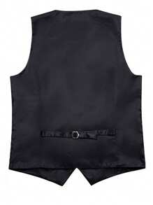 PU Leather Button Vest Men Waistcoat Wedding Fashion Casual Jacket , Fall Winter