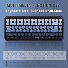 ATTACK SHARK FELICON 308i Wireless Bluetooth Keyboard, Retro Typewriter Design With Gradient Colorful Round Keycaps And Cute Magnetic Cat Doll, 84 Keys, Multi Device Keyboard For IPad/Laptop/PC/Win - Multicolor - View 8