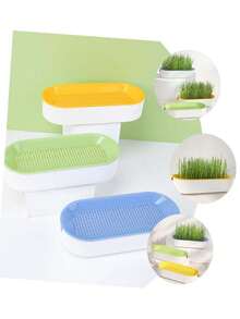 2 piezas Macetas para Hierba de Gato (Semillas no incluidas), Caja de Plantación Hidropónica de Hierba de Gato, Maceta para Hierba de Gato sin Tierra, Contenedor Hidropónico, Maceta para Hierba de Gato, Semillas no incluidas - Multicolor - Ver 3