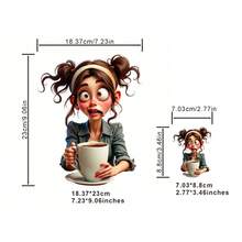 1/2/4 pièces Bandeau à boire le café le plus unique, autocollants de transfert thermique à motif de bande dessinée amusante, convient pour les t-shirts, sweats à capuche, jeans, sacs à dos, sacs à main, taies d'oreiller et casquettes de baseball vintage. Autocollants en plastique lavables et durables pour l'artisanat et la décoration