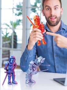 Figurine articulée d'un soldat zombie d'anime - Corps entier imprimé en 3D avec articulations flexibles, matériau plastique, faveur de fête, décoration de bureau, couleurs réfléchissantes uniques, sans électricité nécessaire - Parfait pour Noël, Halloween, Pâques, Thanksgiving. Modèle de guerrier squelette avec mouvement libre