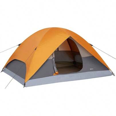 Basics Dome Camping Tent With Rainfly And Carry Bag, 3-Season Easy Set-Up Tent, 6 Person
