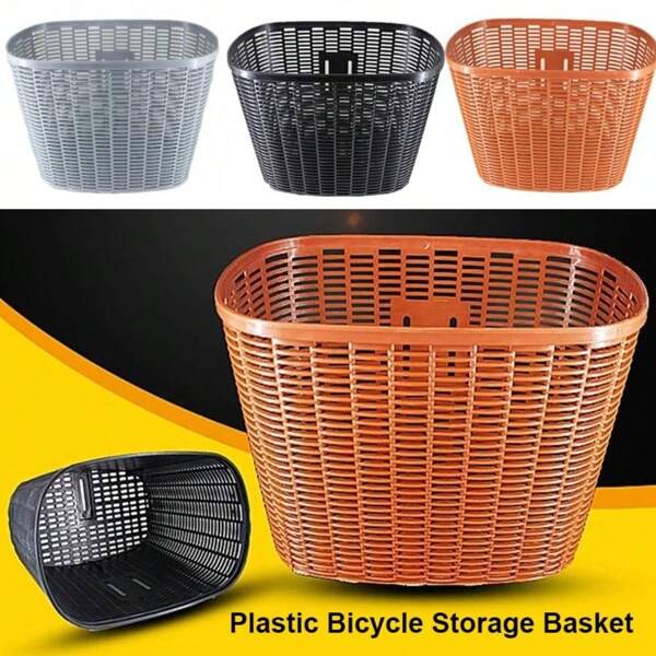 Plastic Bicycle Storage Basket Scooter Handlebar Student Front Basket Bike Front Carrier Bag Rear Cycling Accessories