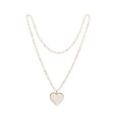1pc New Fashion Bohemian Style 8mm Turquoise Beads Knotted Women Necklace With Turquoise Heart Pendant, Suitable For Women's Daily Wear
