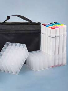 1 pieza Soporte de almacenamiento para bolígrafos marcadores, soporte con 12/30/40/60/80/120/168 agujeros para almacenar bolígrafos, muy adecuado para encontrar fácilmente los colores, ordenado y limpio, caja para bolígrafos marcadores, útiles escolares, de vuelta a clases