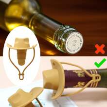 硅胶酒塞创意牛仔帽酒瓶塞葡萄酒储存塞牛仔帽酒塞适用于酒瓶，成人葡萄酒配件 - 爸爸礼物和送给男朋友的搞笑恶作剧礼物 - 彩色 - 查看 6