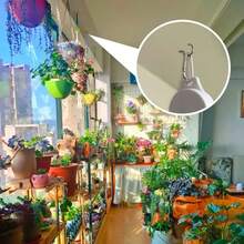 Polea retráctil para plantas, ganchos ajustables para colgar macetas, resistentes, para plantas de interior y exterior - 1 pieza negra - Ver 5