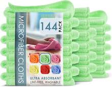 Paño de limpieza de microfibra, toallas de microfibra para coches 144 paquete de paños de lavado, trapos de limpieza verdes, toalla de microfibra reutilizable, trapos de microfibra para limpieza, paño sin pelusa - Morado - Ver 1