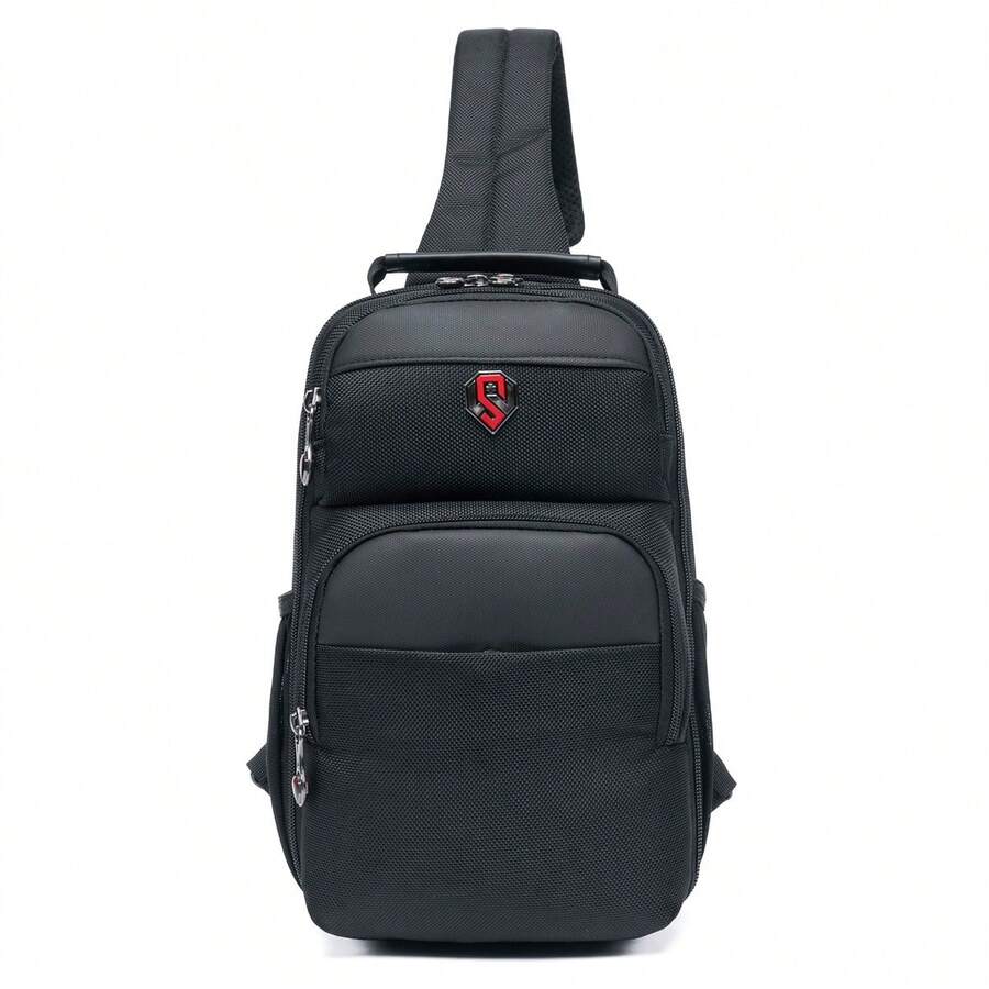 Swissport Shoulder Bag Bolsa Transversal Masculina Espaço Multifuncional Antifurto - Preto - Visão 1