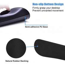 YQQ Ergonomic Mouse Pad Wrist Support And Keyboard Wrist Rest Set With Coasters NonSlip PU Base Easy Typing And Pain Relief For Computer Laptop Home Office Glitter Quote Live Laugh LoveWB - 閃光引語現場歡笑愛 - 查看 5