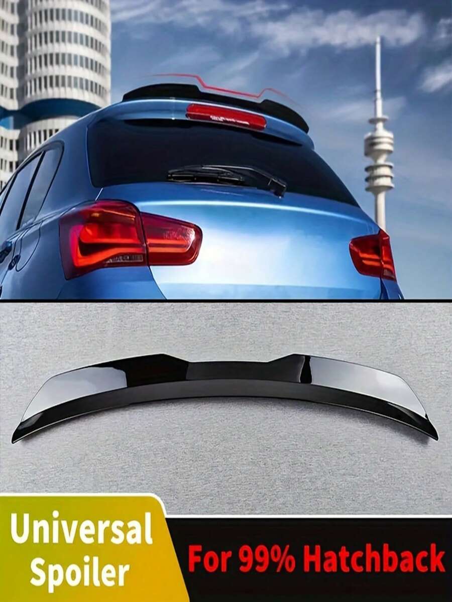 Aileron de coffre universel pour voiture, aileron de toit sport, déflecteur d'air pour 99% des voitures hatchback. Accessoires de tuning pour Audi A3 RS3, Golf. Facile à installer, durable, améliore l'apparence et les performances de votre voiture - Noir - Voir 1